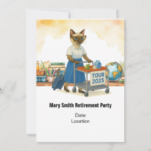 Teacher retirement 2025 for cat lovers invitation