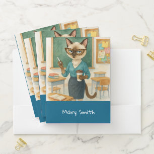 Teacher Retirement 2025 for Cat lovers Pocket Folder
