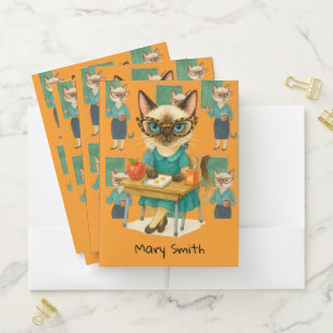 Teacher Retirement 2025 for Cat lovers Pocket Folder