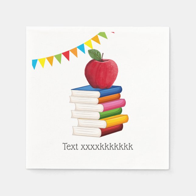 teacher retirement , Apple, teacher retiring Napkins (Front)