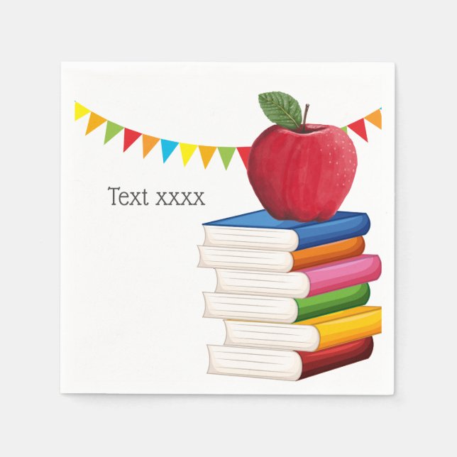 teacher retirement , Apple, teacher retiring Napkins (Front)