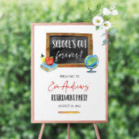 Teacher Retirement Celebration Welcome Sign SchooL