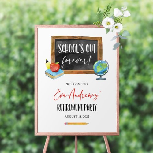 Teacher Retirement Celebration Welcome Sign SchooL