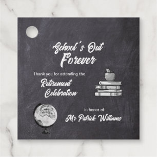 Teacher Retirement Chalk Blackboard Nostalgic Favor Tags