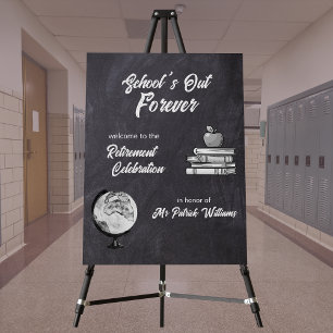 Teacher Retirement Chalk Blackboard Nostalgic Foam Board
