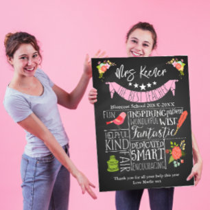 Teacher retirement chalkboard giant gift card