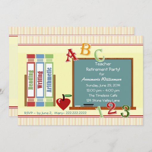 Teacher Retirement ChalkBoard Invitation | Zazzle
