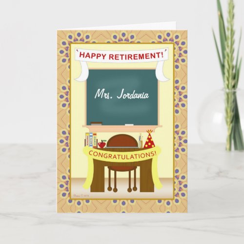 Teacher Retirement Classroom Personalized Card