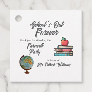 Teacher Retirement Colorful Nostalgic Classic Favor Tags