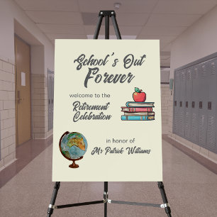 Teacher Retirement Colorful Nostalgic Classic   Foam Board