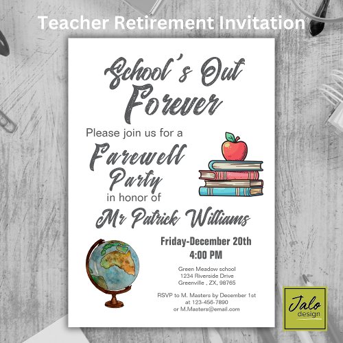 Teacher Retirement Colorful Nostalgic Classic  