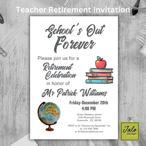 Teacher Retirement Colorful Nostalgic Classic  
