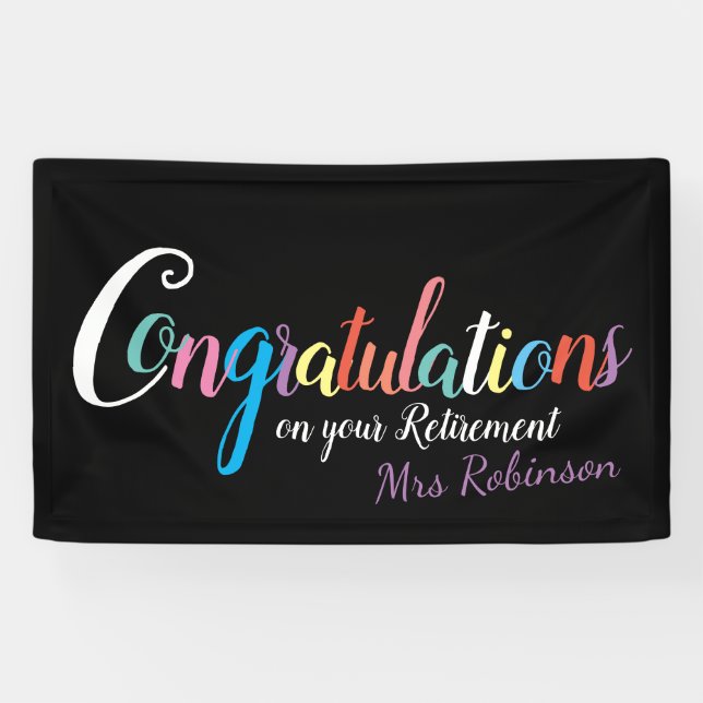Teacher retirement congratulations banner (Horizontal)