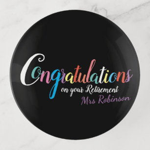 Teacher retirement congratulations trinket tray