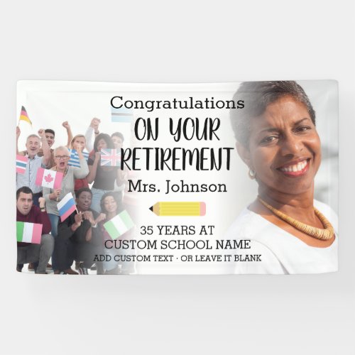 Teacher Retirement Custom 2 Photo Banner