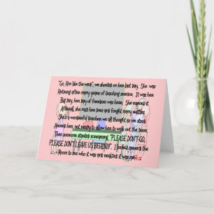 Teacher Retirement "Don't Go" Story Art Gifts Card