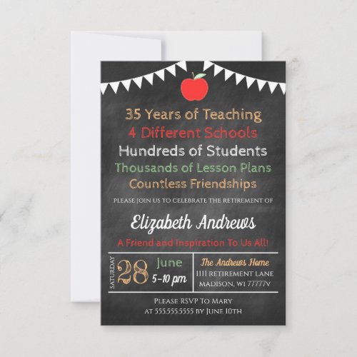Teacher Retirement Invitation 