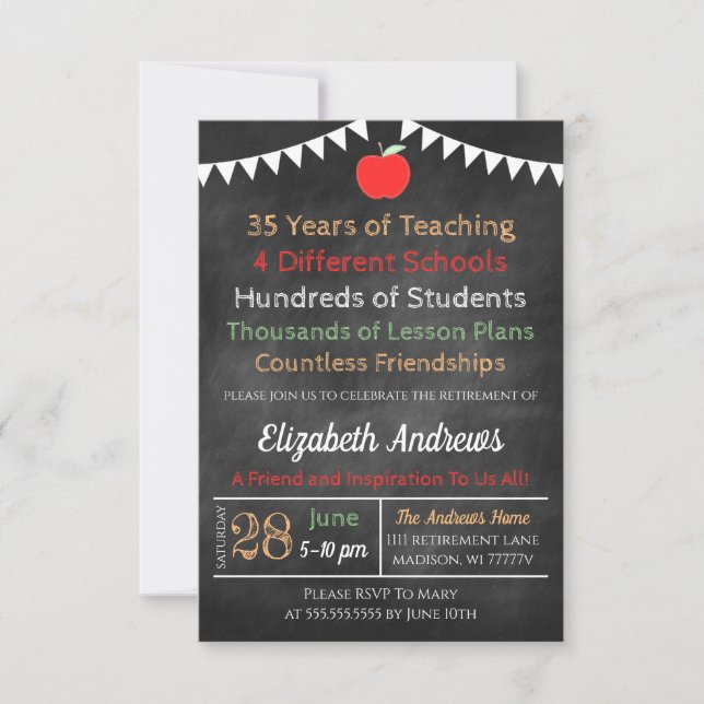 Teacher Retirement Invitation  (Front)