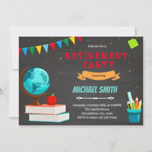 Teacher retirement party Invitation