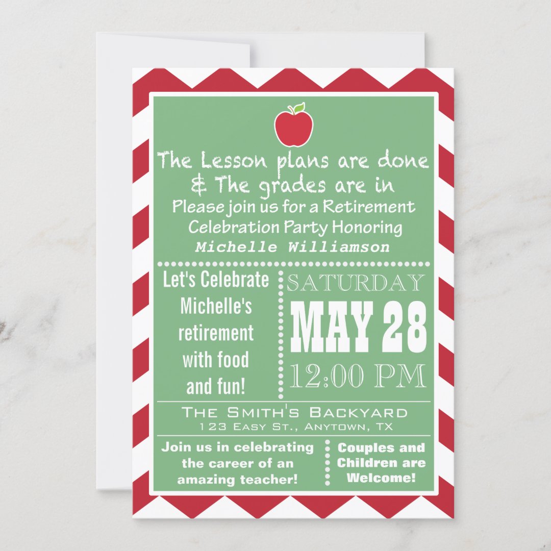 Teacher Retirement Party Invitation | Zazzle