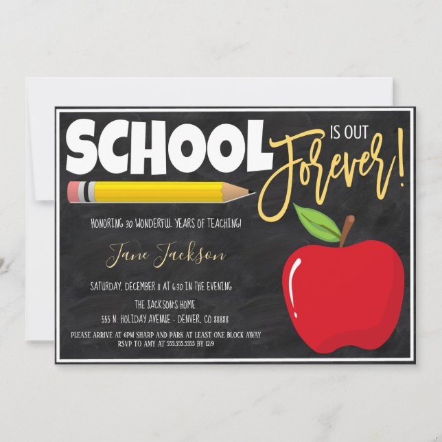 Teacher Retirement Party Invitation (Front)