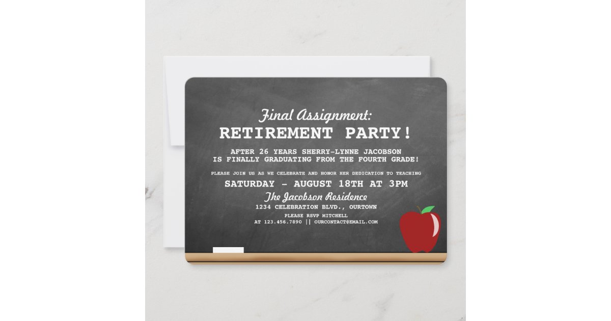 Teacher Retirement Party Invitation | Zazzle.com