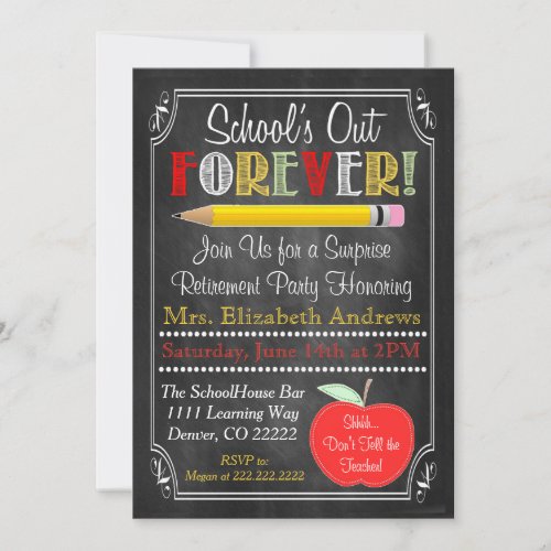 Teacher Retirement Party Invitation