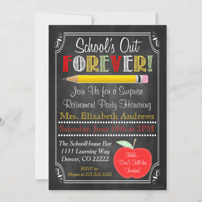 Teacher Retirement Party Invitation | Zazzle