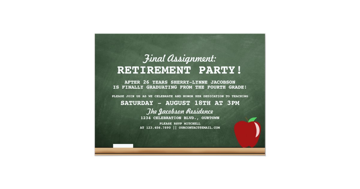 Teacher Retirement Party Invitation | Zazzle