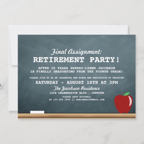 Teacher Retirement Party Invitation