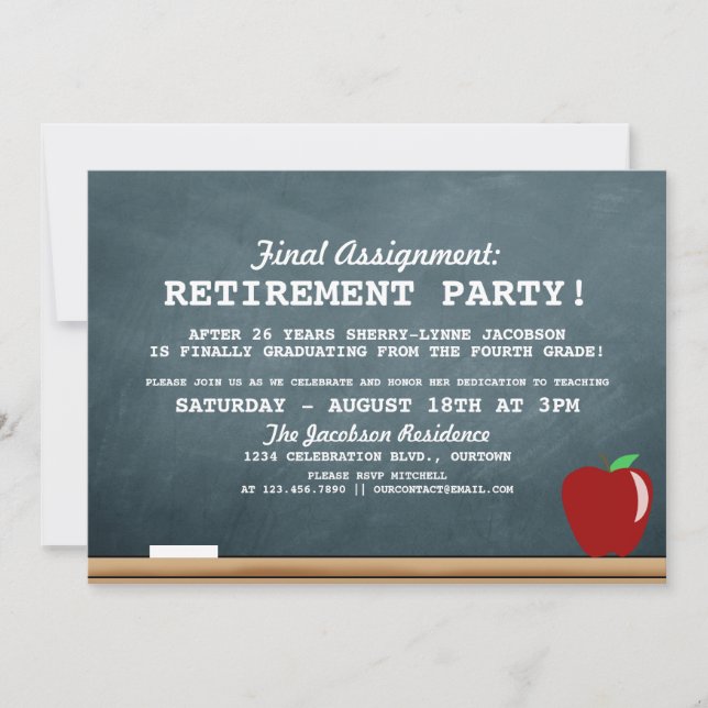 Teacher Retirement Party Invitation (Front)