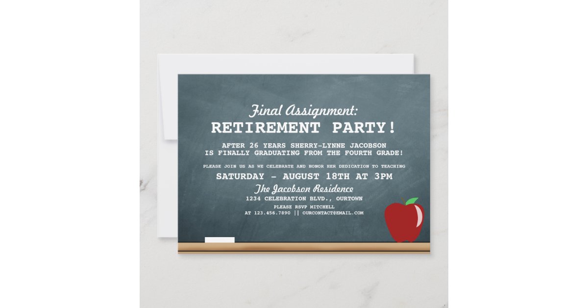 Teacher Retirement Party Invitation | Zazzle