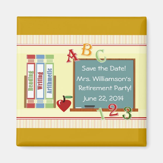 Teacher Retirement Party Save the Date Magnet (Front)