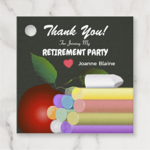 Teacher Retirement Party Thank You Favor Tags