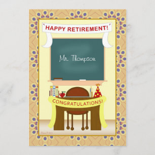 Teacher Retirement Personalized Party Invitation