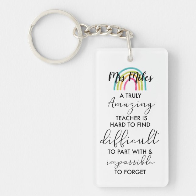 Teacher retirement quote keychain (Front)