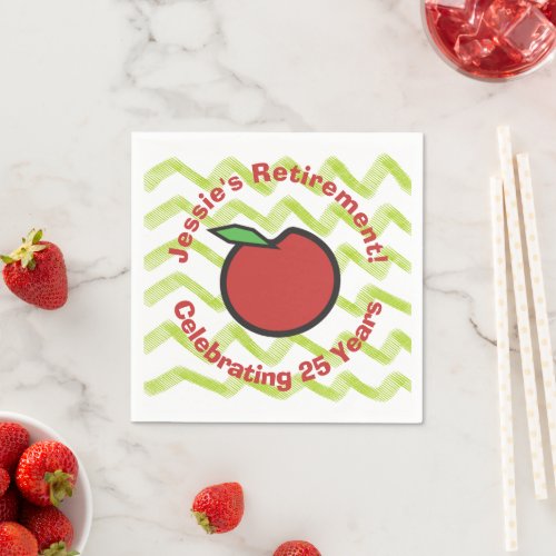 Teacher Retirement Red Apple Personalize