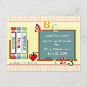 Teacher Retirement Save the Date Postcard