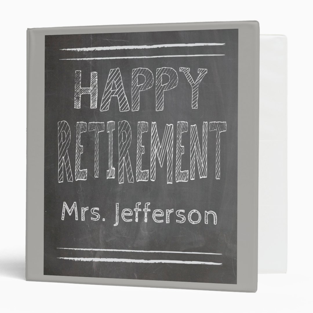 Teacher retirement scrapbook with chalkboard binder Zazzle