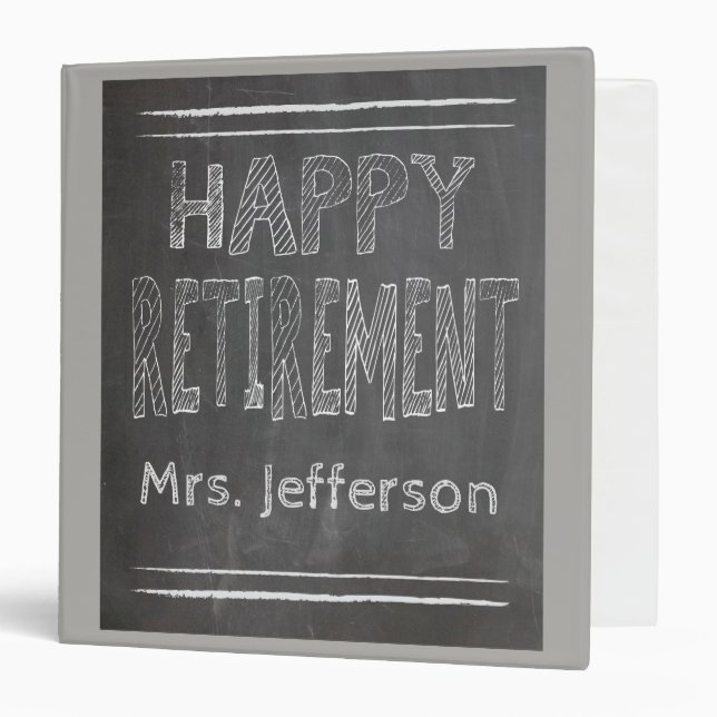 Teacher retirement scrapbook with chalkboard binder (Front/Inside)