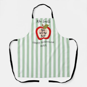 Teacher Retirement Thank You Apple Apron   Retired