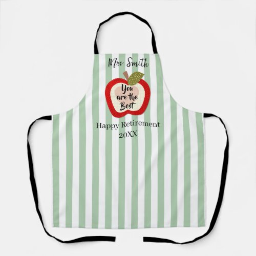 Teacher Retirement Thank You Apple Apron | Retired