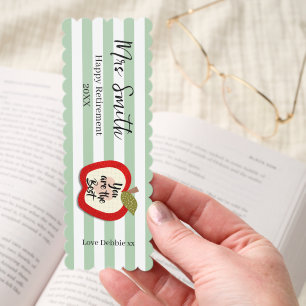 Teacher Retirement Thank You Apple Bookmark 