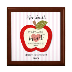 Teacher Retirement Thank You Apple Trinket Jewelry Gift Box