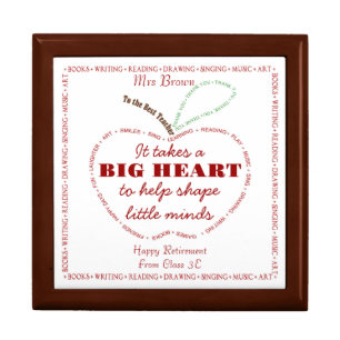 teacher Retirement Thanks keepsake apple trinket Box