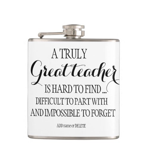 Teacher retiring leaving thank you quote farewell  flask