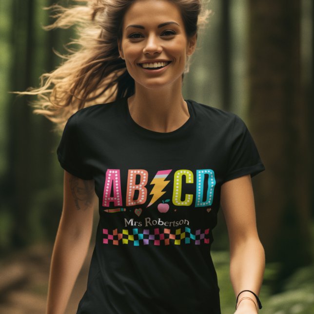  Teacher retro abc back to school t-shirt (Creator Uploaded)