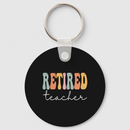 Teacher Retro Groovy Women Happy First Day Of Scho Keychain