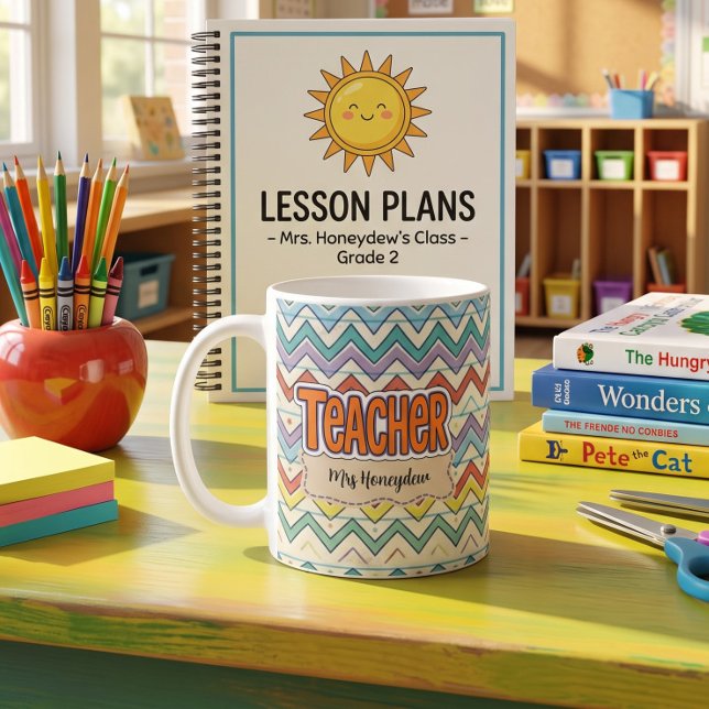 Teacher Retro School Pattern  Coffee Mug (Creator Uploaded)