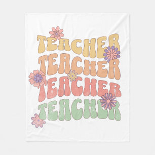 Teacher retro style text design fleece blanket